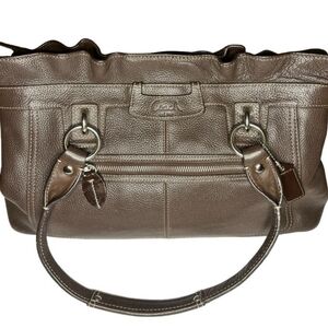 Coach Brown Leather/Purple Interior Shoulder Bag